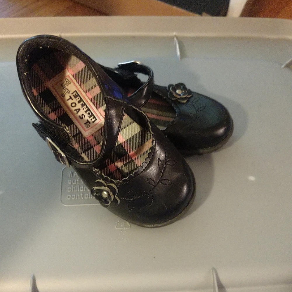 French Toast Black Kids Shoes